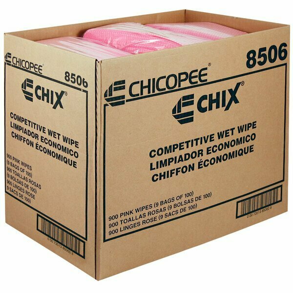 Chicopee 8506 Chix Competitive 11 1/2'' x 24'' Pink Foodservice Wet Wiper - 900/Case, 900PK 2488506